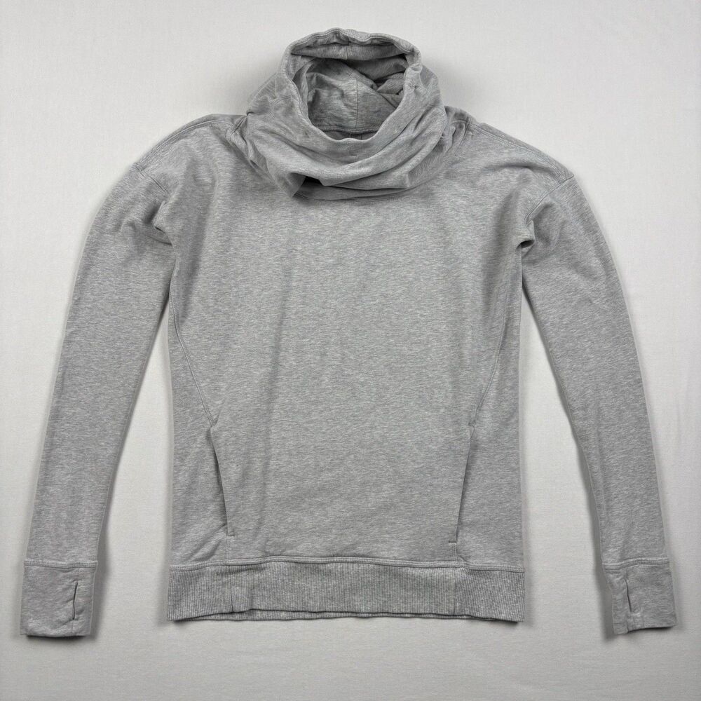 Lululemon Cowl Neck Pullover Sweater Hooded Gray Athleisure Long Sleeve Women 4